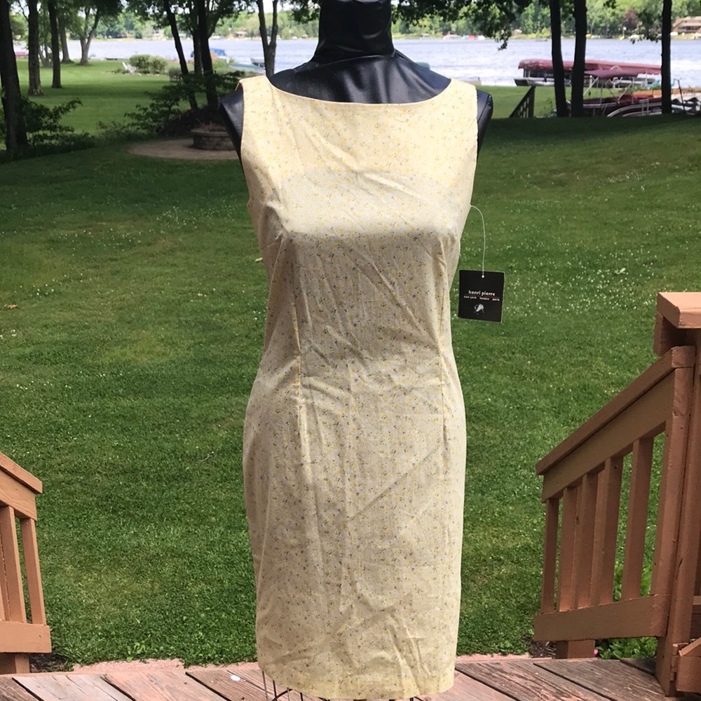 Henri Pierre yellow floral dress size 7/8. NWT